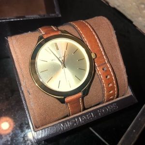 Michael Kors double wrap leather watch